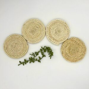Handwoven Natural Coasters- Set of Four