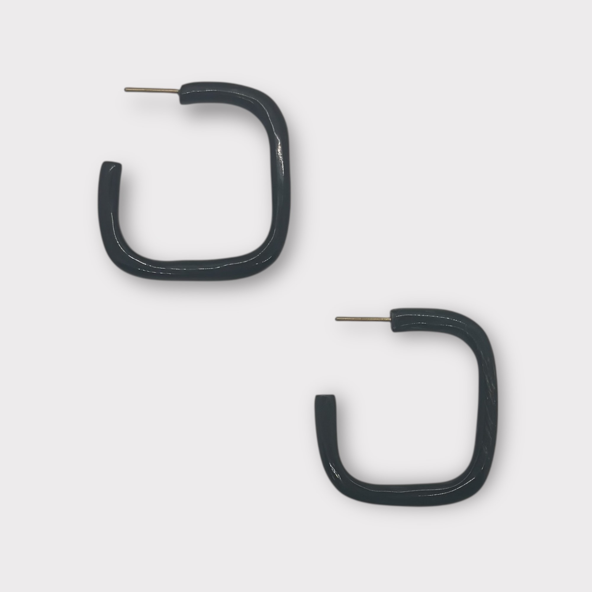Horn Square Hoops- Dark